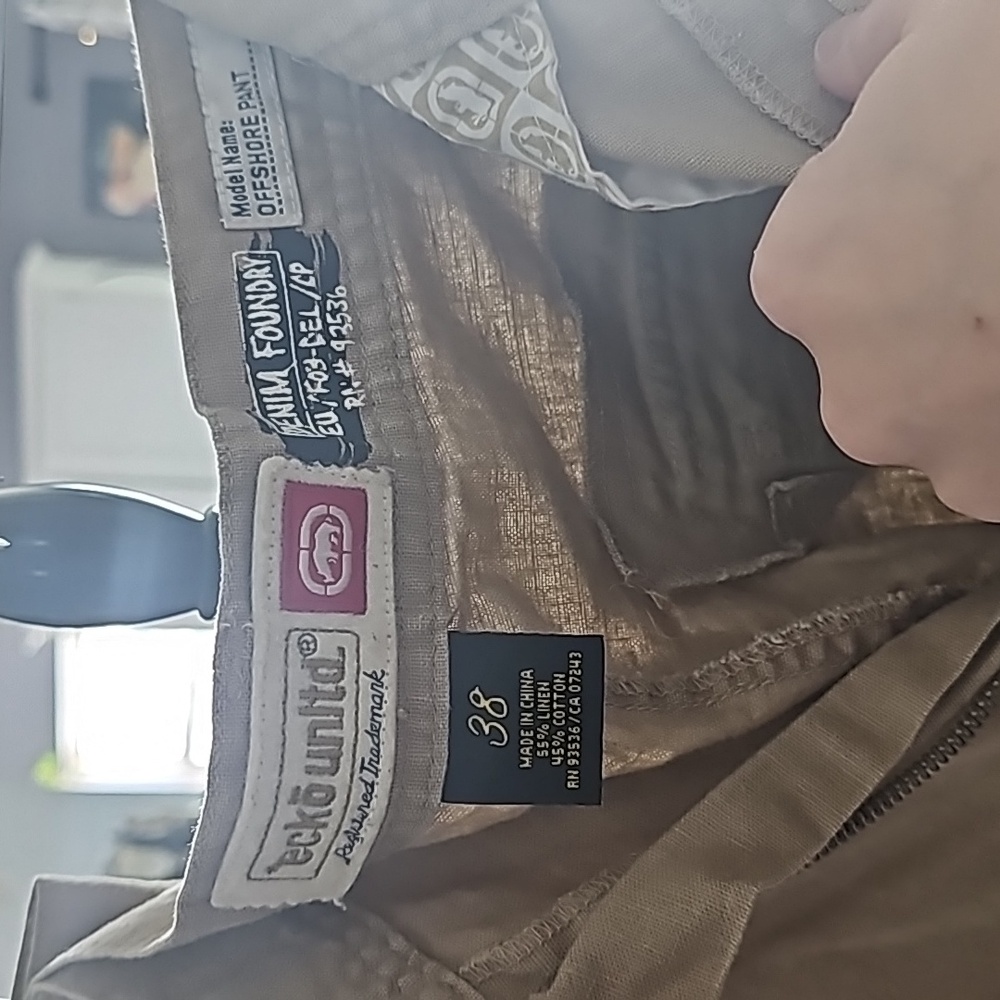 Linen and cotton blend tan pants MEN size 38